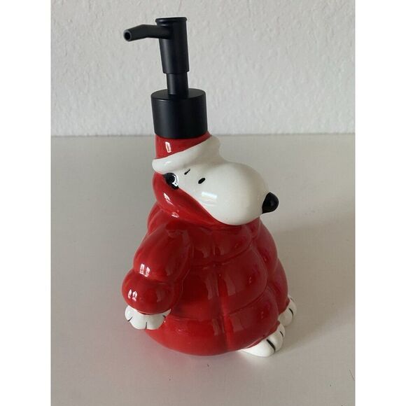 Peanuts Snoopy Soap Lotion Dispenser Red Quilted Puffer Puffy Jacket NEW main image 3